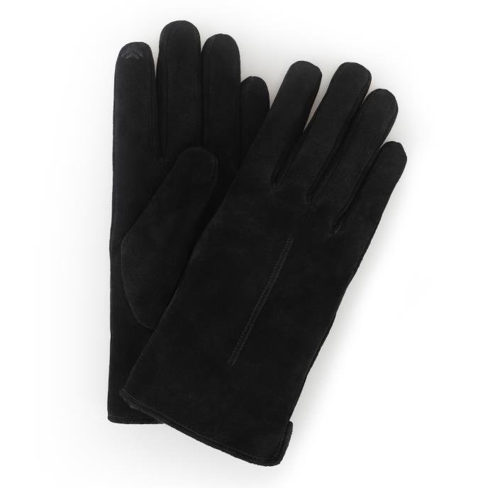 Isotoner® Ladies Suede Glove With Faux Fur Lining Black Extra Image 1